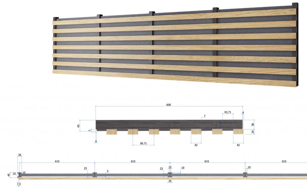panneaux acoustique en bois - module Delta - Finso