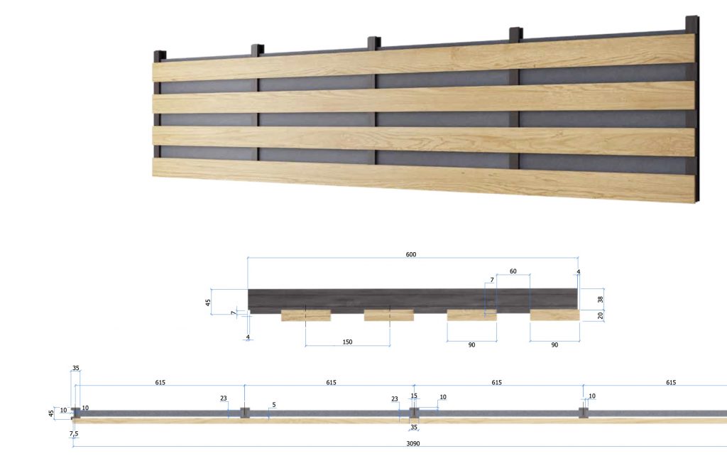 panneaux acoustique en bois - module Foxtrot - Finso